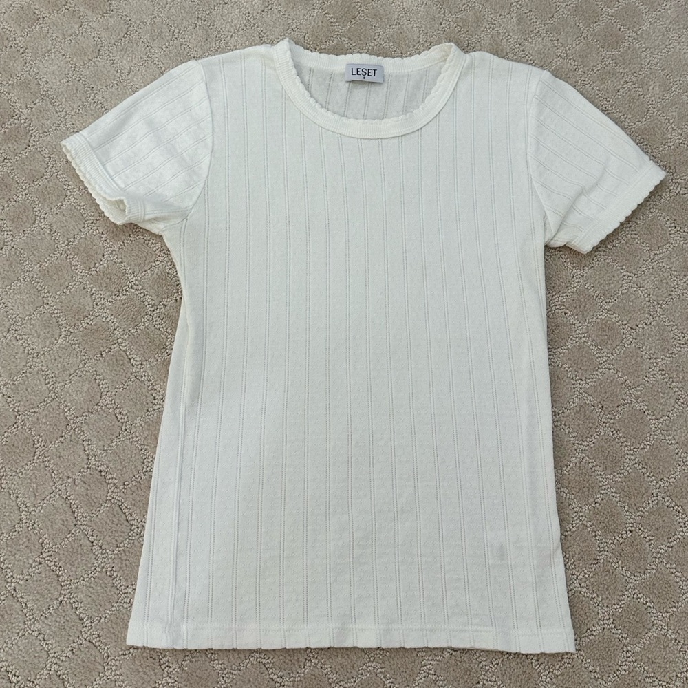 LESET White Short Sleeve Tee